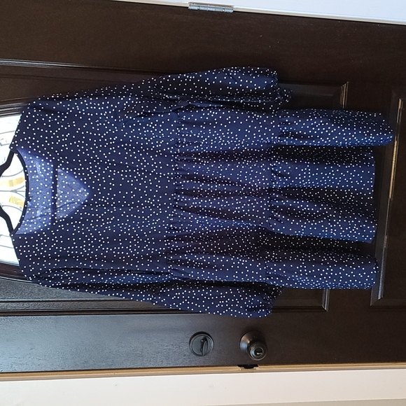 Amoretu Blue Polka Dot Swing Dress Sz L - Picture 9 of 9